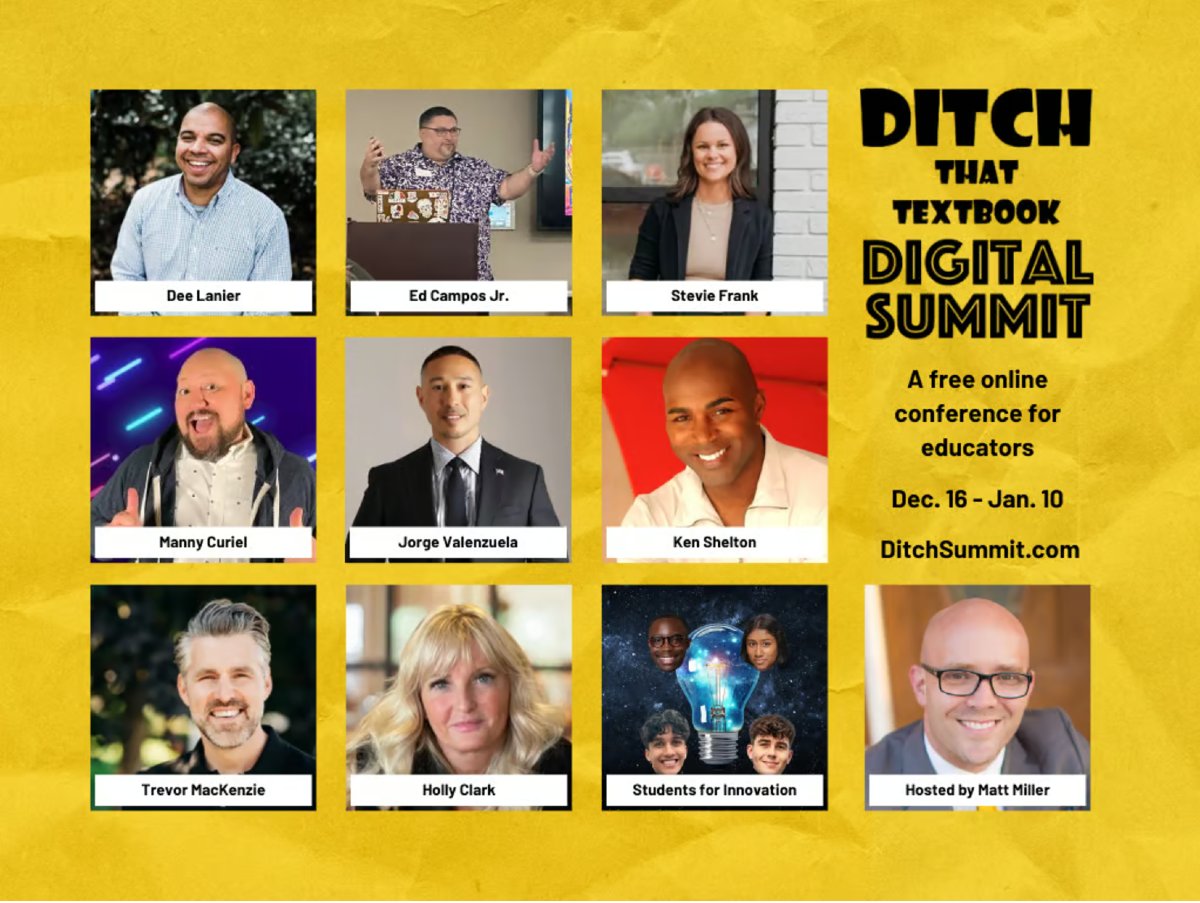 Have you seen this year's featured speakers for #DitchSummit???

🔥🔥🔥

Topics include student curiosity, AI, student voice, PBL, practical teaching ideas, and much more!

➡️ Register for this FREE online conference for educators Dec 16 to Jan 10: DitchSummit.com