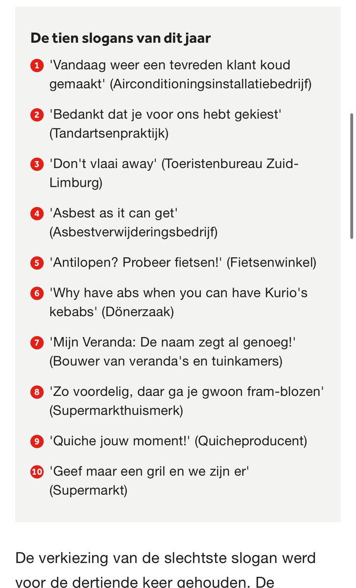 Hardop gelachen. Wat zijn jullie favorieten? #slechtsteslogan