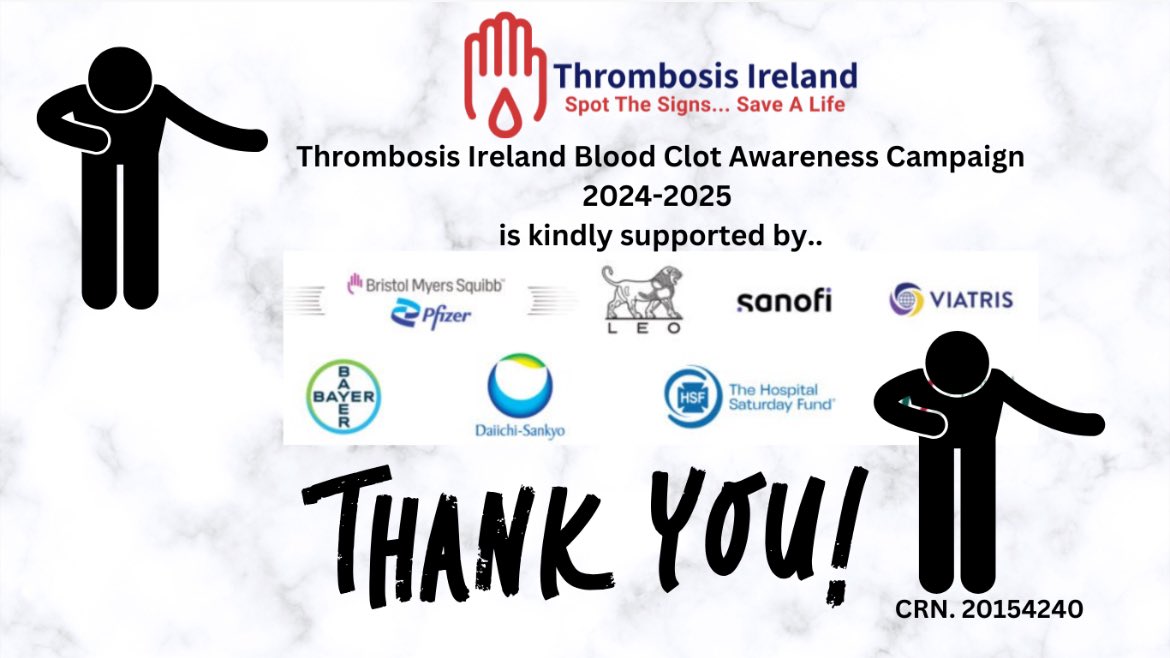 Thrombosis Ireland (@thrombosisirl) on Twitter photo Our sincere thanks to all the companies who supported our Thrombosis Ireland 2024/25 Blood Clot Awareness Campaign. We could not do what we do, without your support.👏🏻👏🏻👏🏽
<a href="/ViatrisInc/">Viatris</a> <a href="/pfizer/">Pfizer Inc.</a> <a href="/BayerPharma/">Bayer | Pharmaceuticals</a> <a href="/sanofi/">Sanofi</a> Our sincere thanks to all the companies who supported our Thrombosis Ireland 2024/25 Blood Clot Awareness Campaign. We could not do what we do, without your support.👏🏻👏🏻👏🏽
<a href="/ViatrisInc/">Viatris</a> <a href="/pfizer/">Pfizer Inc.</a> <a href="/BayerPharma/">Bayer | Pharmaceuticals</a> <a href="/sanofi/">Sanofi</a>