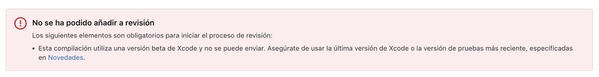 XavierCamps's tweet image. #Apple Buenos días, el If de la versión en AppStoreConnect se os ha olvidado? Versión generada con #xcodecloud y luego no se puede enviar a publicar cuándo es la última versión oficial disponible de #xcode