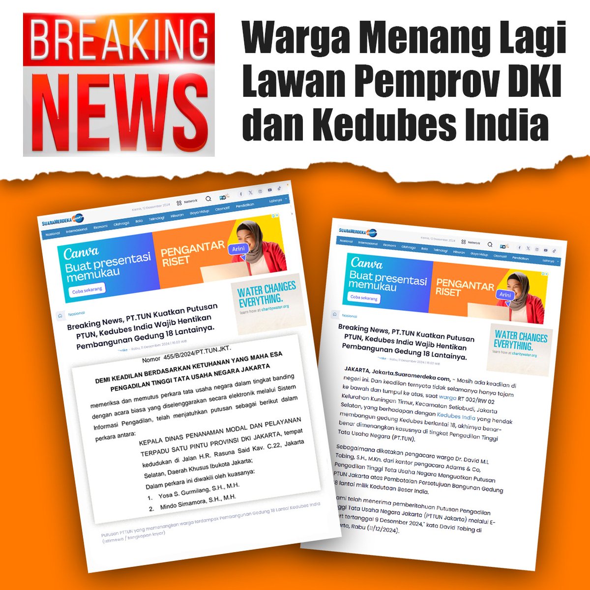 PolJokesID's tweet image. BREAKING NEWS!!!

Warga Menang Lagi Lawan Pemprov DKI dan Kedubes India.

Warga minta Pemprov DKI taati.....

A Thread