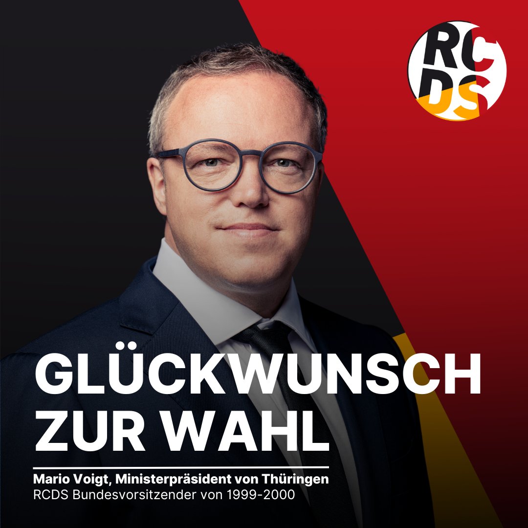 RCDS (@rcds_bund) on Twitter photo Herzlichen Glückwunsch an <a href="/mariovoigt/">Mario Voigt</a> ! Als ehemaliger RCDS-Bundesvorsitzender hast du mit „#RCDS – Projekt Zukunft“ Maßstäbe gesetzt. Viel Erfolg als Ministerpräsident Thüringens! Herzlichen Glückwunsch an <a href="/mariovoigt/">Mario Voigt</a> ! Als ehemaliger RCDS-Bundesvorsitzender hast du mit „#RCDS – Projekt Zukunft“ Maßstäbe gesetzt. Viel Erfolg als Ministerpräsident Thüringens!