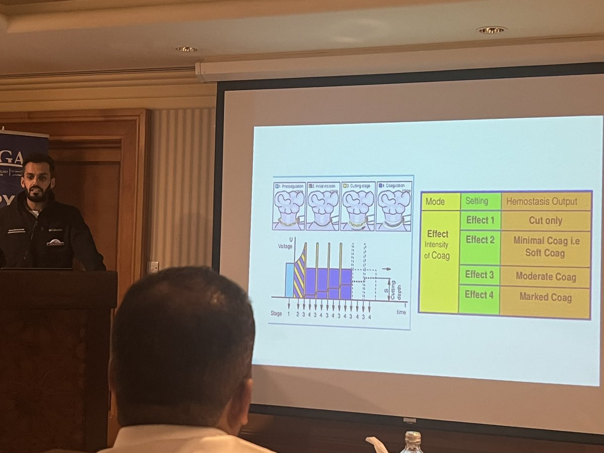 helpatologist's tweet photo. @AlmuhaidbAymen breaking down the principles of thermal therapy in GI bleeding with clarity and simplicity. 👌🗣️

#SDDF endoscopy course 🇸🇦 https://t.co/kLze13IAwo