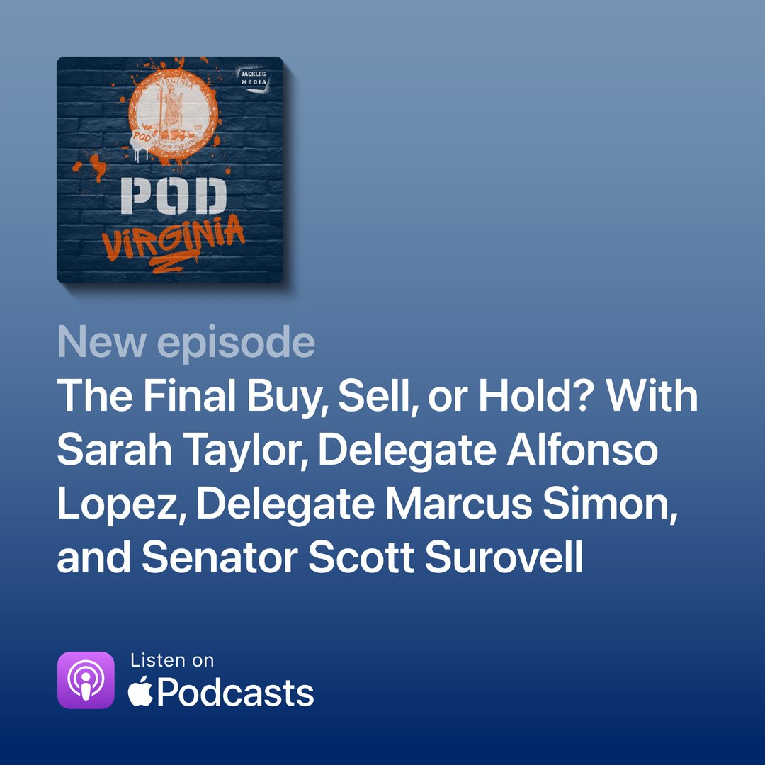 On this special FINAL PodVA All-Stars w/ <a href="/sarahtaylorokc/">Sarah Graham Taylor</a>, <a href="/ssurovell/">Senator Scott Surovell - ssurovell.bsky.social</a>, <a href="/Lopez4VA/">Alfonso Lopez</a>, &amp; Del Marcus Simon

Hear their opinions on:
-  Approving resolutions before sessions
- Catered press conferences
- Tabloid newspapers
- Hackneyed phrases
- &amp; the end of PodVA

apple.co/3BlNPJH
