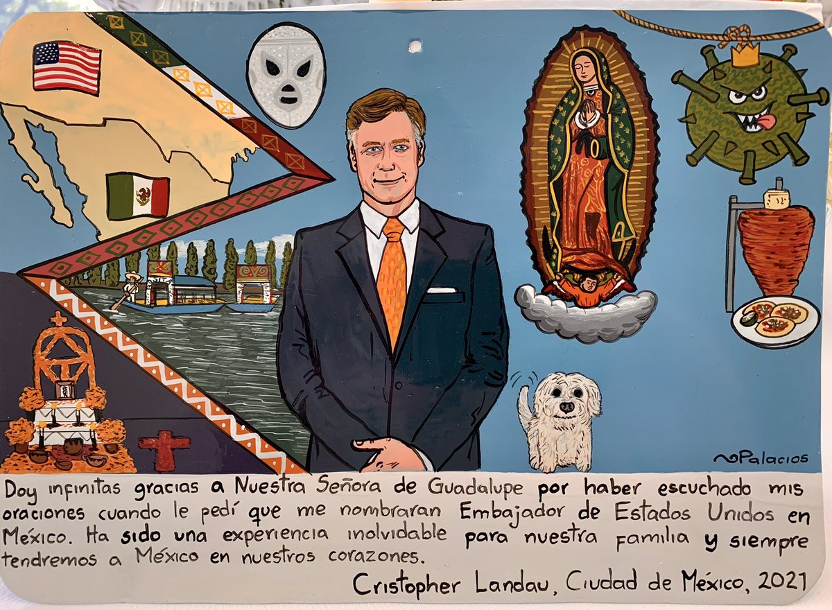 ChrisLandauUSA's tweet photo. One of the great privileges of serving as US Ambassador to Mexico was the opportunity to worship at the Basilica of Our Lady of Guadalupe. Today, like every December 12, pilgrims gather from all over Mexico and the world to render homage. For days in advance, you could see and hear the processions moving through Mexico City, including the avenue in front of our home. Like millions of others, I turn to Our Lady in moments of need, and am delighted to celebrate her today. ¡Viva Nuestra Señora de Guadalupe, Patrona de las Américas, y concédenos la paz y la unidad!🙏