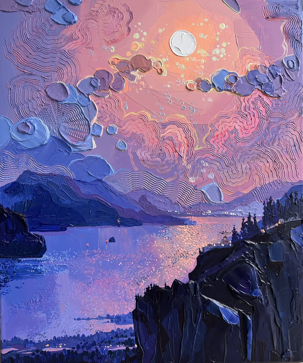 acrylic, canvas 50*60 cm "secret cliff"