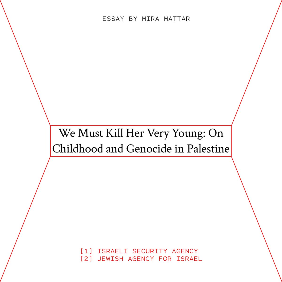 decolonialhackr's tweet photo. Mira Mattar (@_her_moth_) analyses how the Zionist entity works to naturalise Palestinian children as embodiments of inherent criminality, or, latent terrorism: a “racialising process of making-demonic” that justifies their imprisonment and dehumanisation. https://t.co/ky2MRpNtxO
