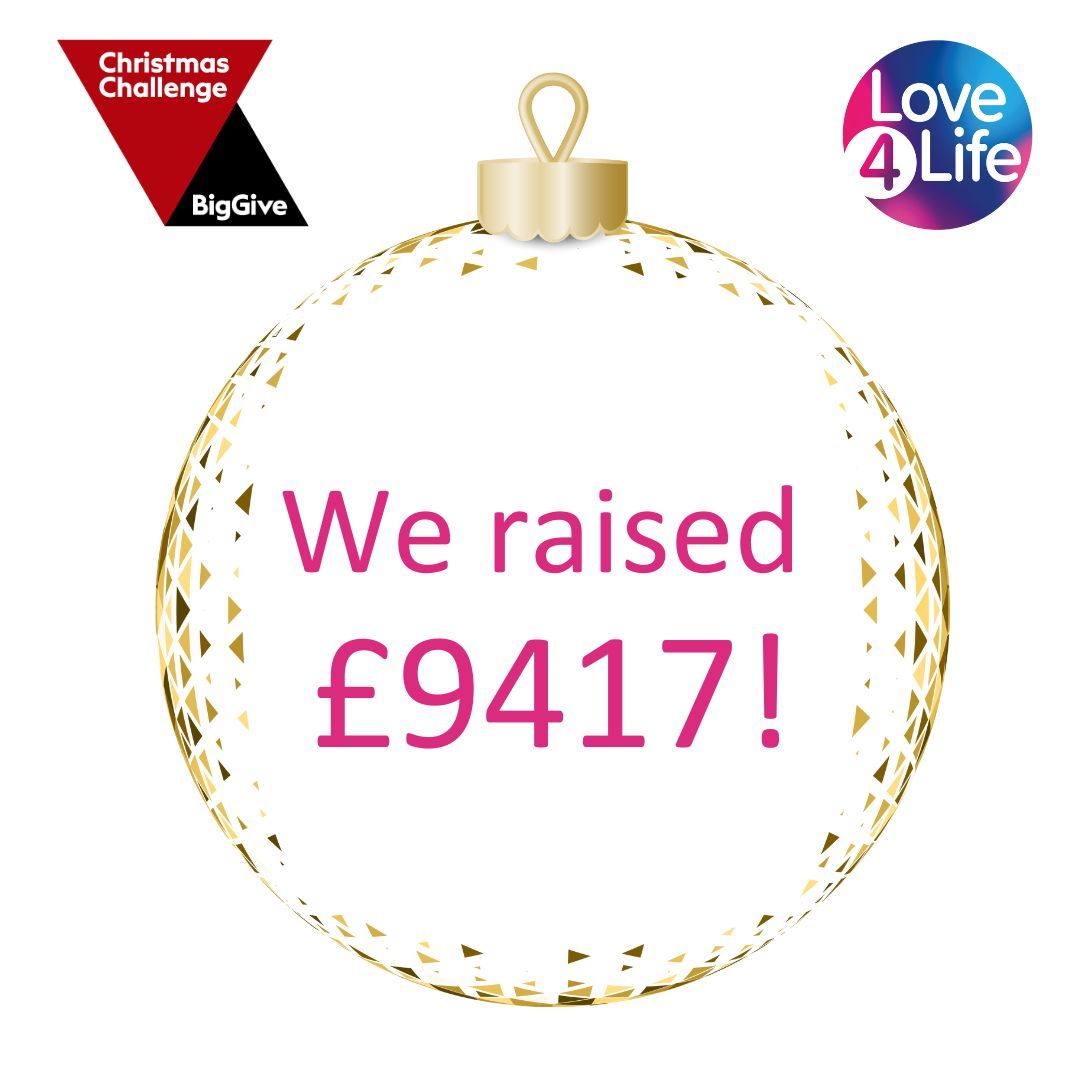 ❤️We're so grateful to our Love4Life community for really supporting us during our Big Give Campaign. We raised an amazing £9417 that will make an incredible difference to our young people this festive season.🎄

#thebiggive #love4life #makingadifference #grateful #youthwork