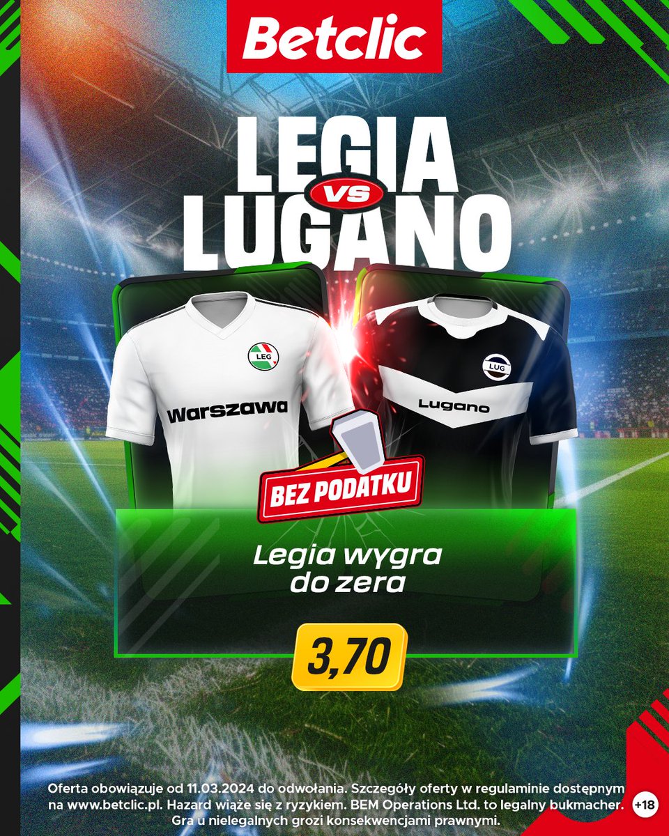 BetclicPolska's tweet image. Będzie kolejne czyste konto? 😎

#LEGLUG #UECL