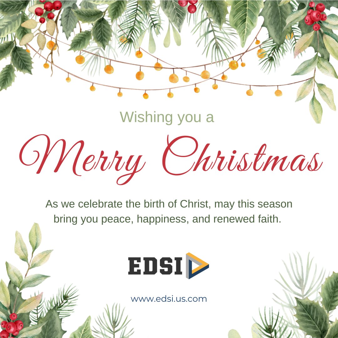 edsi_technology's tweet image. Merry Christmas! As we celebrate the birth of Christ, may this season bring you peace, happiness, and renewed faith. Wishing you a joyful and meaningful holiday.#MerryChristmas #BlessedChristmas #EnterpriseDataSolutions #FestivalOfLights #TenaciousTechnology
