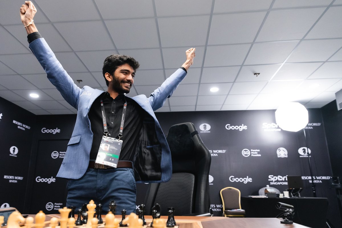 International Chess Federation (@fide_chess) on Twitter photo FIDE World Championship Game 14: 🇮🇳 Gukesh D crowned 18th World Champion 👑
18-year-old Indian prodigy Gukesh D is the new FIDE World Champion and the 18th in the line of champions, the youngest ever in history.
In a dramatic and unexpected turn of events, when it seemed that FIDE World Championship Game 14: 🇮🇳 Gukesh D crowned 18th World Champion 👑
18-year-old Indian prodigy Gukesh D is the new FIDE World Champion and the 18th in the line of champions, the youngest ever in history.
In a dramatic and unexpected turn of events, when it seemed that