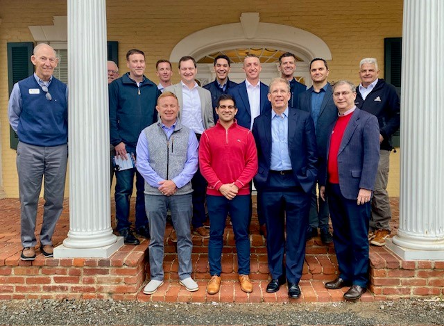 NWC_NDU's tweet photo. Amb. Patrick Murphy and Dr. David Arnold led a visit of NWC students to George Marshall's home Dodona Manor, hosted by COL (ret) Rick Rhoades NWC '89. The tour culminated the Marshall elective where students studied Marhsall's life and leadership. https://t.co/V3fGRSPgyL
