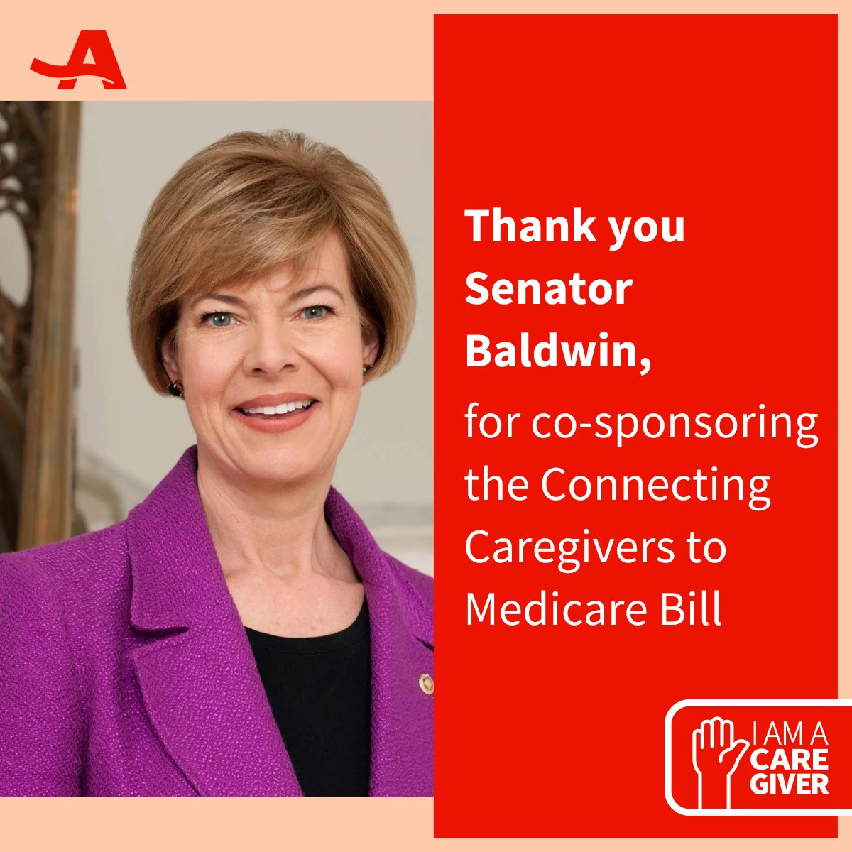 Thank you <a href="/SenatorBaldwin/">Sen. Tammy Baldwin</a> for your work to save nearly 600,000 Wisconsin family caregivers time and frustration when trying to get care for their loved ones.
