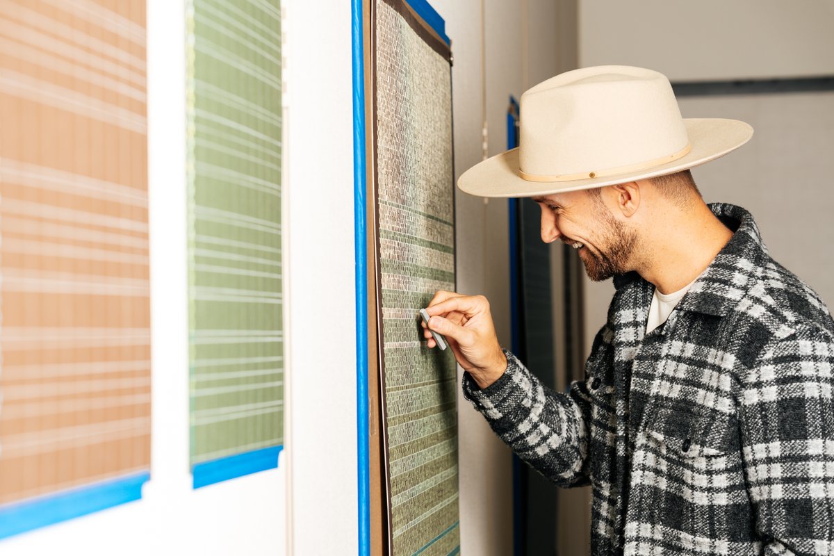 Inspired by his Uprise Art x MacArthur Place residency, #BlakeAaseby's pastel drawings feature thousands of marks that evoke the dappled Sonoma light and the rhythmic movement of the nearby ocean tides. Go behind the scenes here: bit.ly/3ZwFiLW