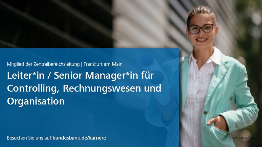 Sie haben einen Master in #Wirtschaft, gute Kenntnisse und langjährige Erfahrung in der #Finanzbuchhaltung, #Controlling sowie in der Entwicklung und Implementierung moderner Controllinginstrumentarien? Dann werden Sie Teil der #Leitung!

👉 Hier bewerben: bundesbank.de/content/845504