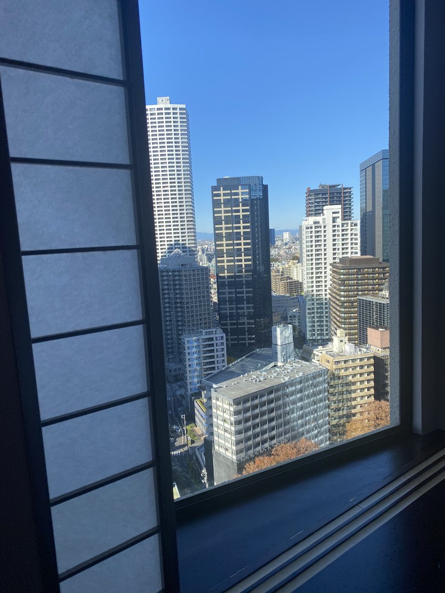 东京的冰激凌有特色，酒店外墙玻璃里面的窗是纸糊的。