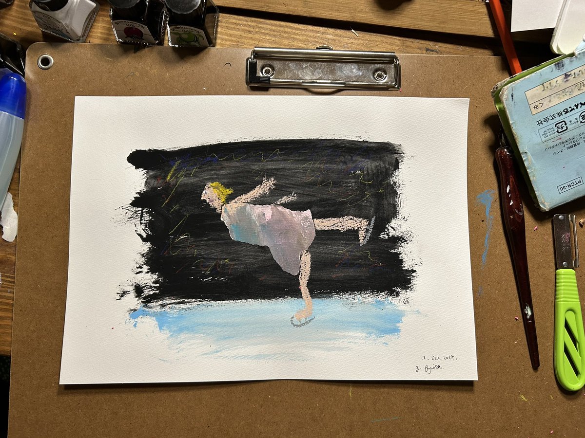 fujimi_ya's tweet photo. 氷の上で踊る

gouche,oilpastel,paper,conte pencil,collage

#artwork #art #illustration #drawing #collage #collageart #イラスト　#アート　#コラージュ　#ドローイング　#絵　#フィギュアスケート　#figure #figureskating https://t.co/KeqaQ80G4l