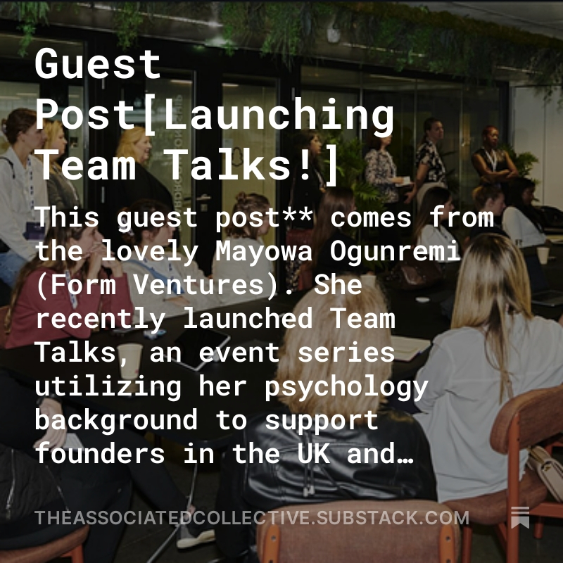Associated (@associated_pod) on Twitter photo 🚀 What makes a winning founding team?
VCs often bet on the team, but what drives success? 🤔
<a href="/MayowaOgunremi/">ogunremi mayowa </a> Principal <a href="/formventureshq/">Form Ventures</a>, dives deep into this critical topic in an exceptional thought piece.
theassociatedcollective.substack.com/p/guest-postla… 🚀 What makes a winning founding team?
VCs often bet on the team, but what drives success? 🤔
<a href="/MayowaOgunremi/">ogunremi mayowa </a> Principal <a href="/formventureshq/">Form Ventures</a>, dives deep into this critical topic in an exceptional thought piece.
theassociatedcollective.substack.com/p/guest-postla…