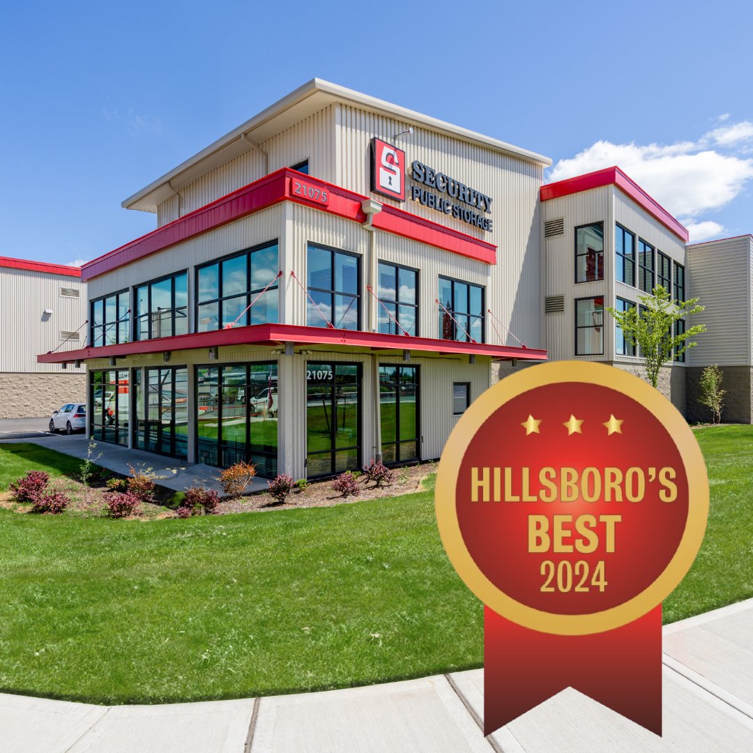 SPStorage's tweet image. We’re excited to announce that SPS Aloha has been named Hillsboro&apos;s Best Storage Facility for 2024! 🏆 Thank you to our incredible community for your trust and support. We’re proud to be your top choice for secure and reliable storage. #SecurityPublicStorage #BestOfHillsboro