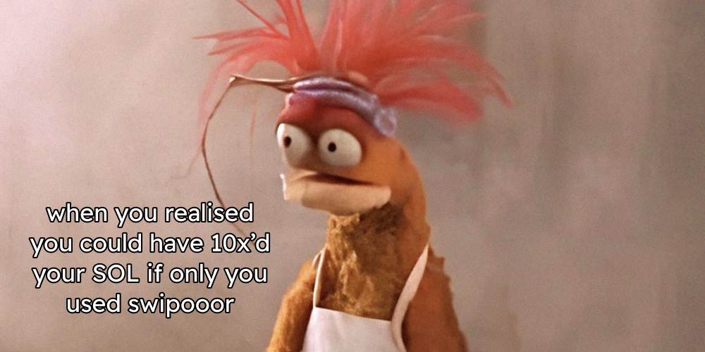 Why hodl when you can Swipooor.io and win big? 

Just sayin’