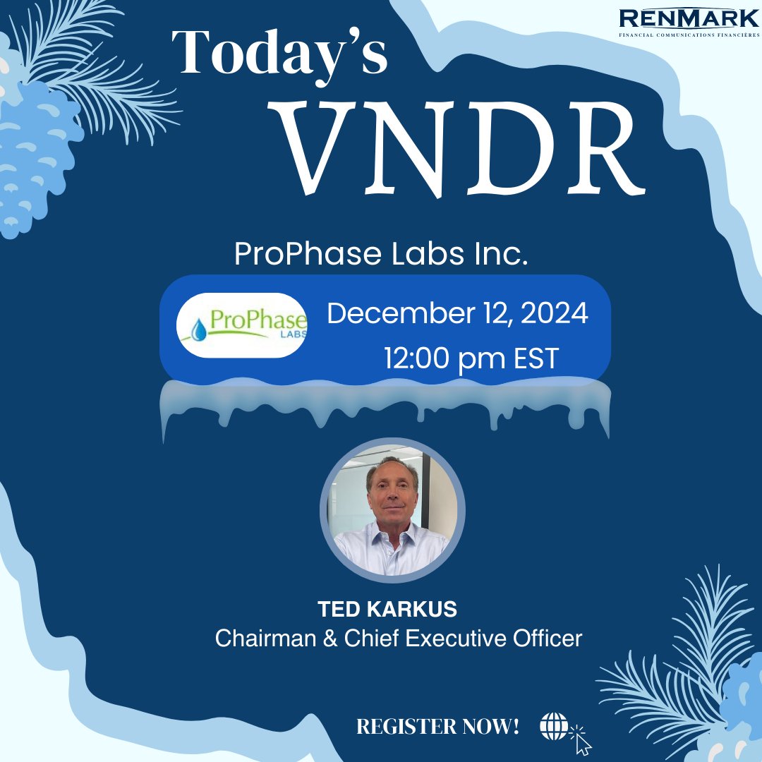 RenmarkMedia's tweet image. Discover innovation above and below the surface LIVE today! Check out ProPhase Labs and @MajorDrilling 's Virtual Non-Deal Roadshows! #RenmarkVNDRs

Registration:
PRPH: ow.ly/GBzM50Uog70

MDI: ow.ly/v2QI50Uog6Z

#PRPH #genomics #biotech #MDI #drilling #mining