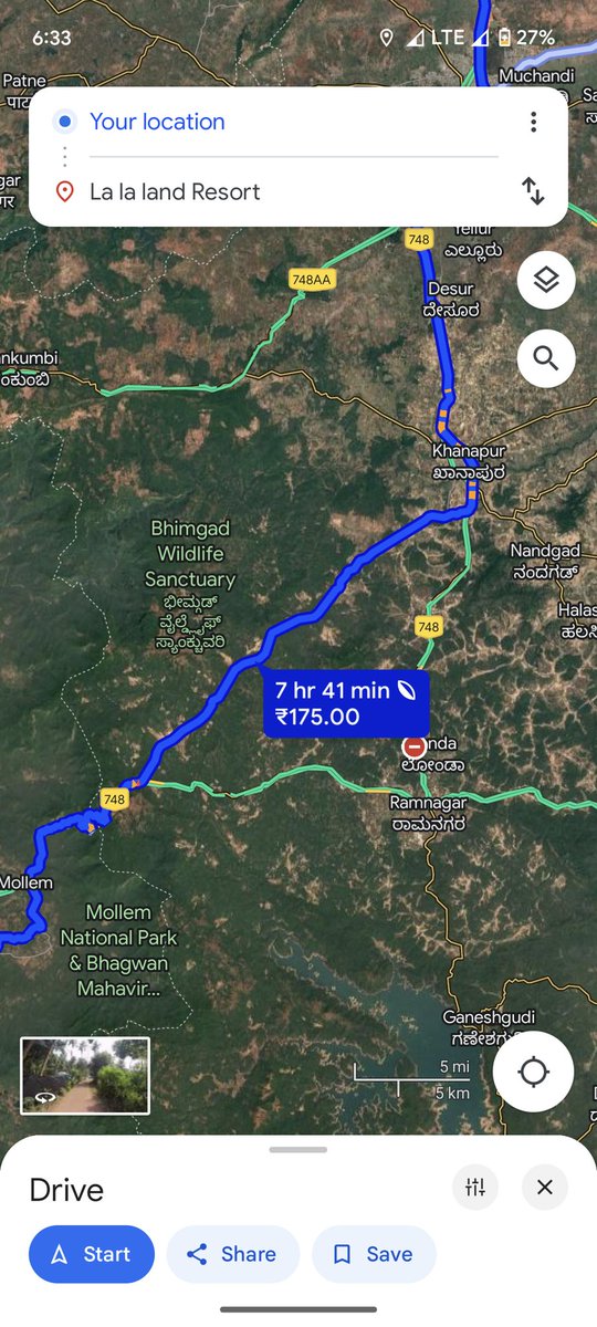 SelfmusingA's tweet photo. @Joydas Will be traveling south goa this weekend and my google map shows this route which leaves main road at Khanapur and joins back at Anmod. Anybody know here hows the roads and is it safe to take this route? https://t.co/BRnwPMYOnn