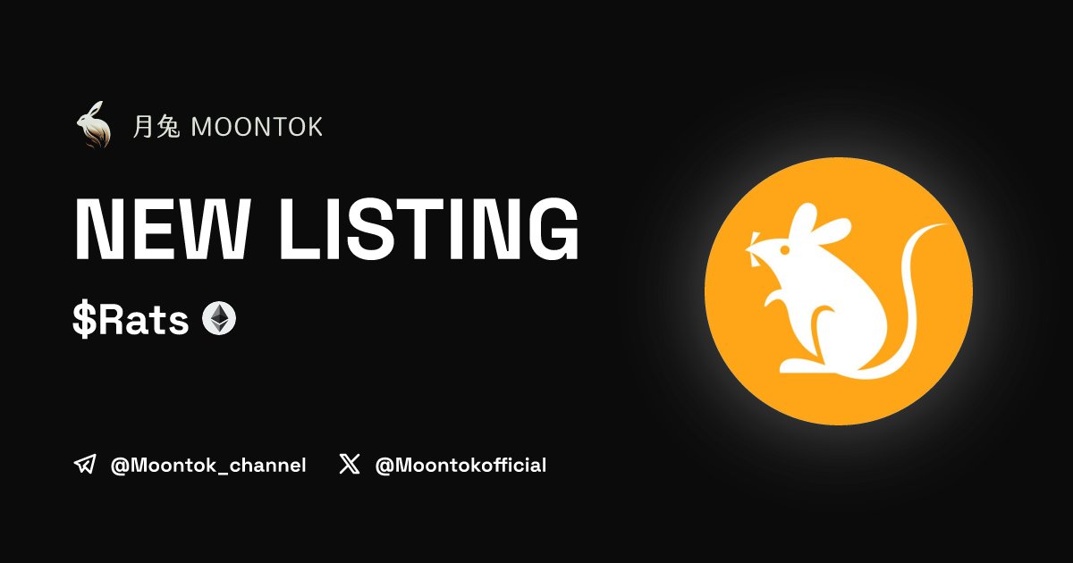 MoontokListing's tweet photo. ⚡ 月兔雷霆 - Moontok Xpress

rats (Ethereum) ( $Rats )
https://t.co/zhH0VdWNH8

0x8e18141efd10C3Df7a33B4D53f608E10Dc4D4fE3

LIQ: $636,393 | MC: $641,184

#altcoin #memecoins @ratscoinx @moontokofficial https://t.co/QG5Oxqrdvp