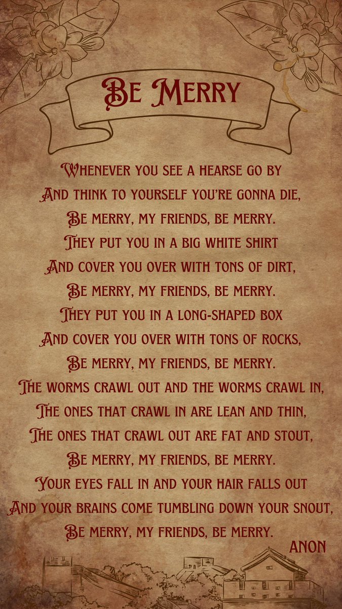 Poetry_Day_9's tweet photo. "Be Merry"
#poetrycommunity #PoetryShare #Poetry #poetrylovers #poetrytwitter #poetrybook #poet #POEMS #twitterpoem #twitterpoetry #writing #writer #WritingLife #writerslift #WritingCommunity #twitterwriter #BeMerry #Death #morbid #hearse https://t.co/VAbMD0lcDx
