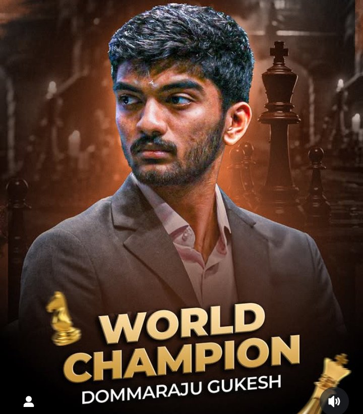 saranshg07's tweet photo. India got the youngest ever world chess champion in the history of the game, it's D Gukesh @DGukesh

Proud to witness this historic moment.
#GukeshDing #chessbaseindia #chesschampion #worldchampion 
#DGukesh https://t.co/S7vtT0XSuD