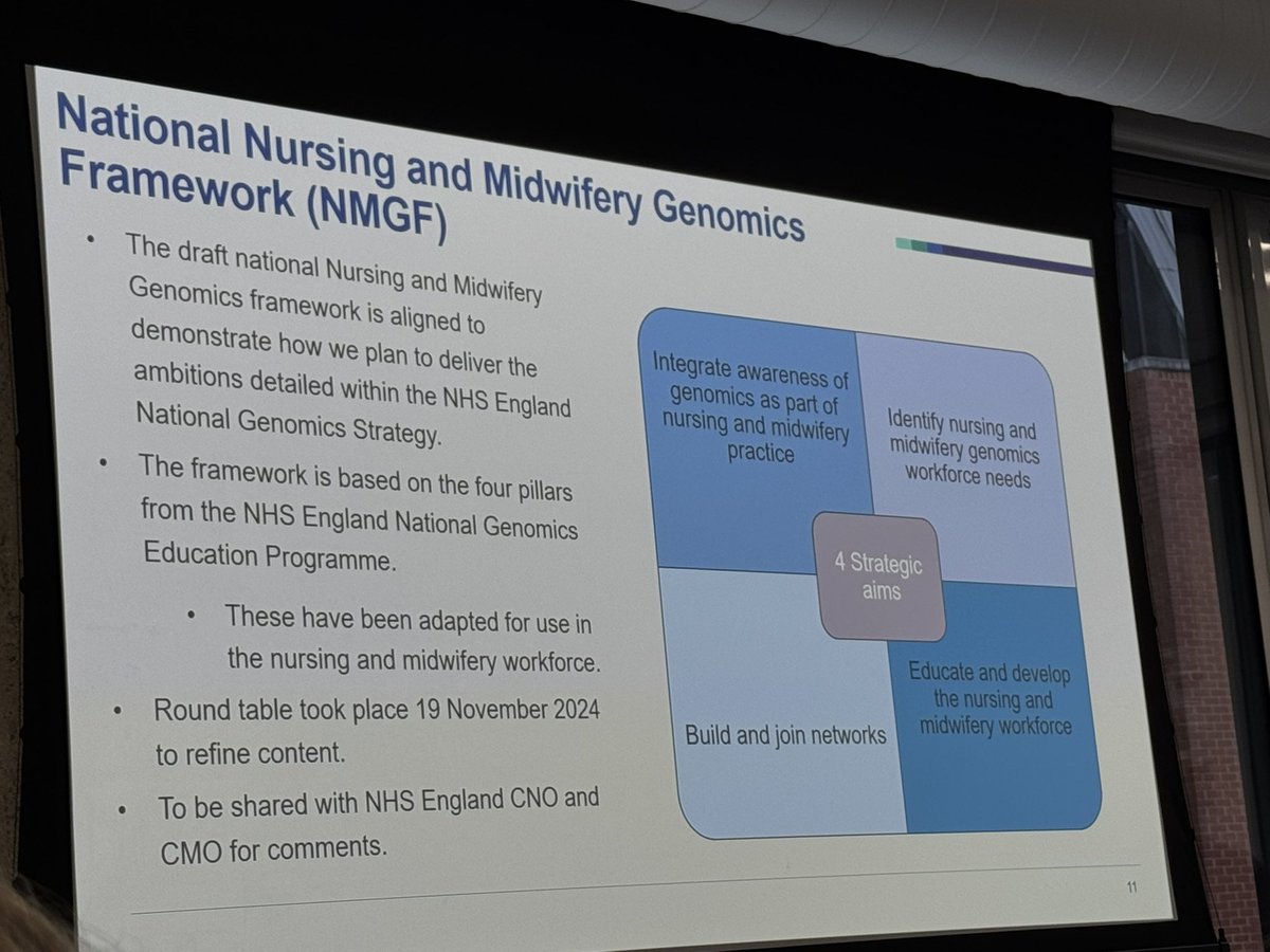 2tbueser's tweet image. Thank you @SigsworthJanice for highlighting the work of #nurses &amp;amp; #midwives to improve #genomic  🧬🧬healthcare! 🎉🎉

Lots of opportunities for education &amp;amp; training-have ur say on the N&amp;amp;M genomics framework too! 

@SEgenomics @NHSgms @genomicsedu @AcosiaNyanin @NursingLiveUK