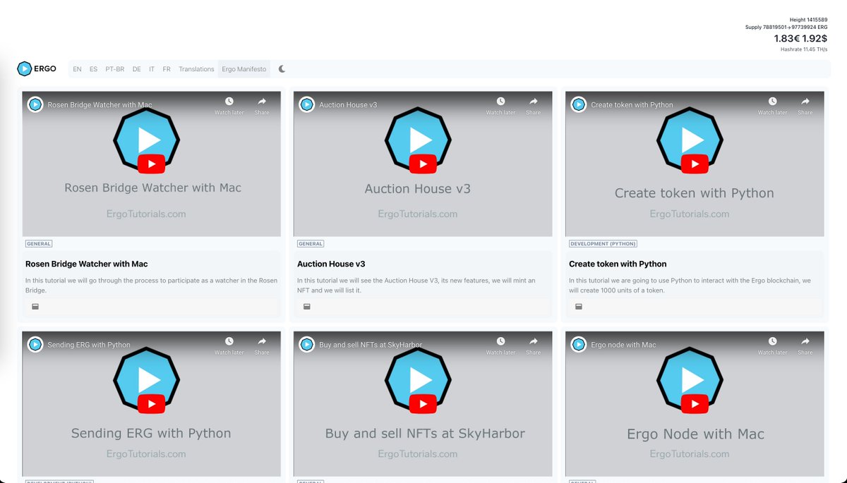 ergo_turkey's tweet image. ergotutorials.com - #Ergo&apos;da öğrenmek istediğiniz hemen her şey için video eğitimlerinin bulunduğu bir web sitesidir. Ekosisteme yeni katılan kullanıcıların incelemesi gereken, #Ergonauts için son derece faydalı bilgiler içeren video içerik sayfasıdır.

#Ergo #PoCoP