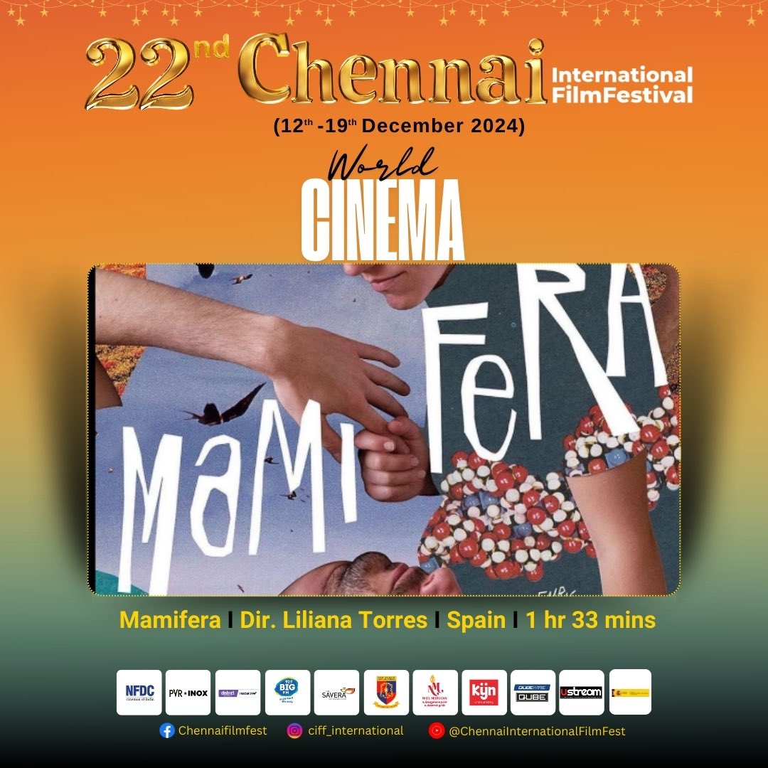 EmbEspIndia's tweet image. The Embassy of🇪🇸 in🇮🇳,  in collaboration with the Chennai International Film Festival🎬, taking place from 12th to 19th December, is bringing the magic of Spanish cinema🎞️✨with the films ‘Mamifera’, ‘Saturn Return’ and ‘Memories of a Burning Body’. See you there!
#SpaIndia