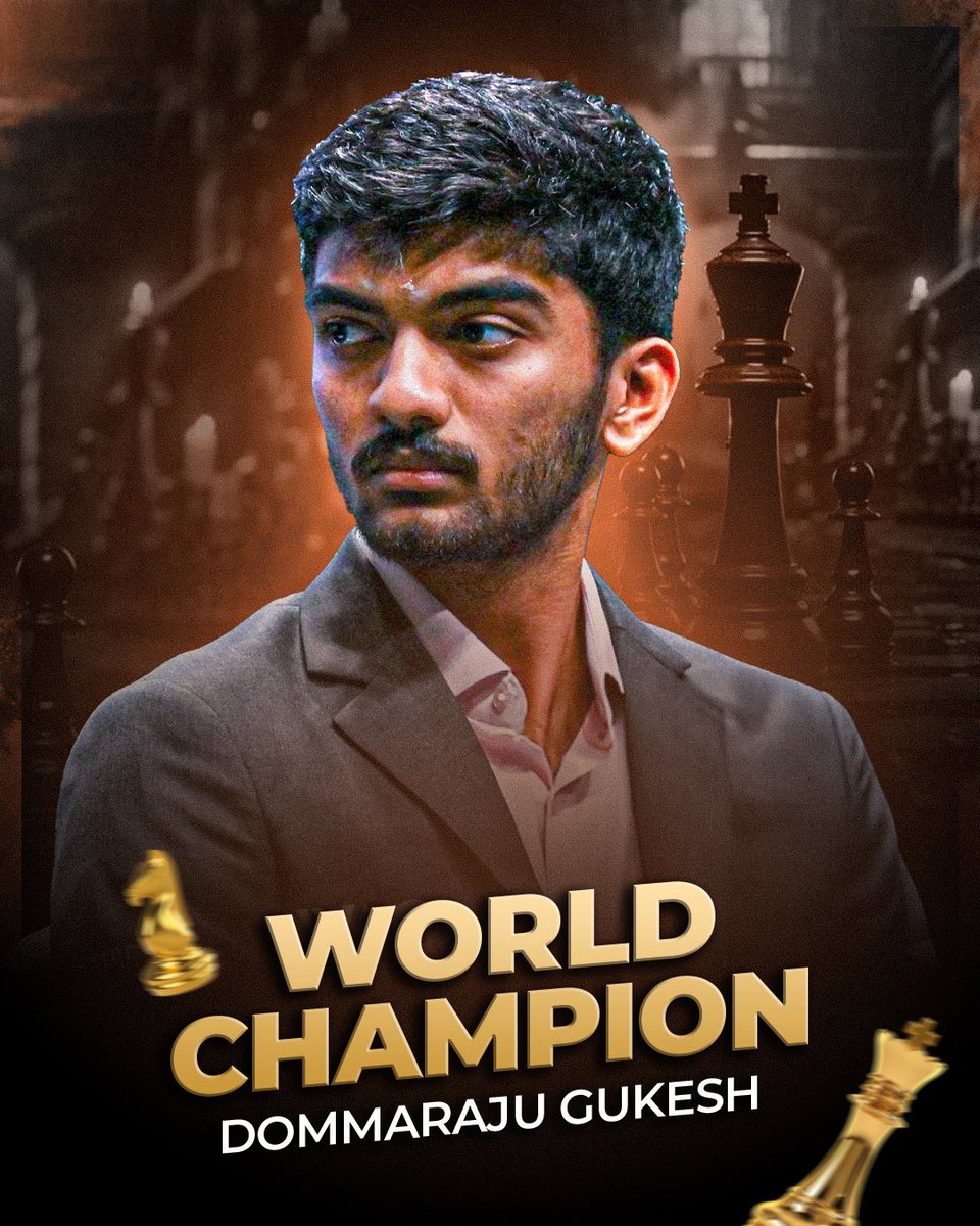 Naisarg931's tweet photo. Unbelievable!

Welcome the youngest world champion in history: 18-year-old Gukesh D 🇮🇳

#GukeshDing #DingGukesh https://t.co/bOYL2eFwsZ