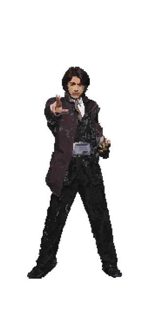 私、魔女のキキ!こっちは画像整理してたら出てきた昔作ったドット絵の須藤雅史! 
