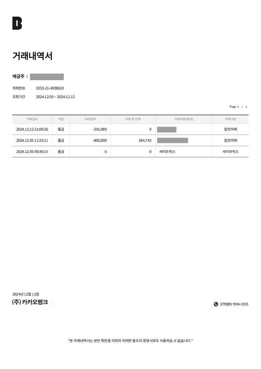 📢모금액 정산 내역 안내드립니다

총공 진행 후 잔액은 전부 더보이즈 음원총공팀(<a href="/TBZ_strm/">더보이즈 음원총공팀</a>)에게 전달되었습니다.

트럭 영수증은 타래로 첨부되며 업체 측의 요청에 따라 15일 뒤 삭제 조치하겠습니다. 이에 참고 부탁드립니다.