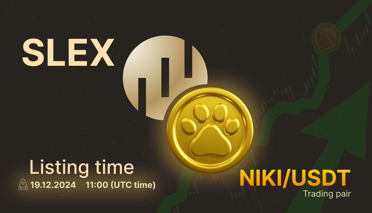🚨 New Listing Alert 

$NIKI/USDT

📅 Listing Date: December 19th, 11:00 (UTC)

Get ready! NIKI coin will be listed on <a href="/Slex_Exchange/">Slex io</a> 

🕒 Don’t miss out—register on the exchange in advance! 
👉 Register: slex.io/registration?r…
#nikicoin #niki #pump #gem