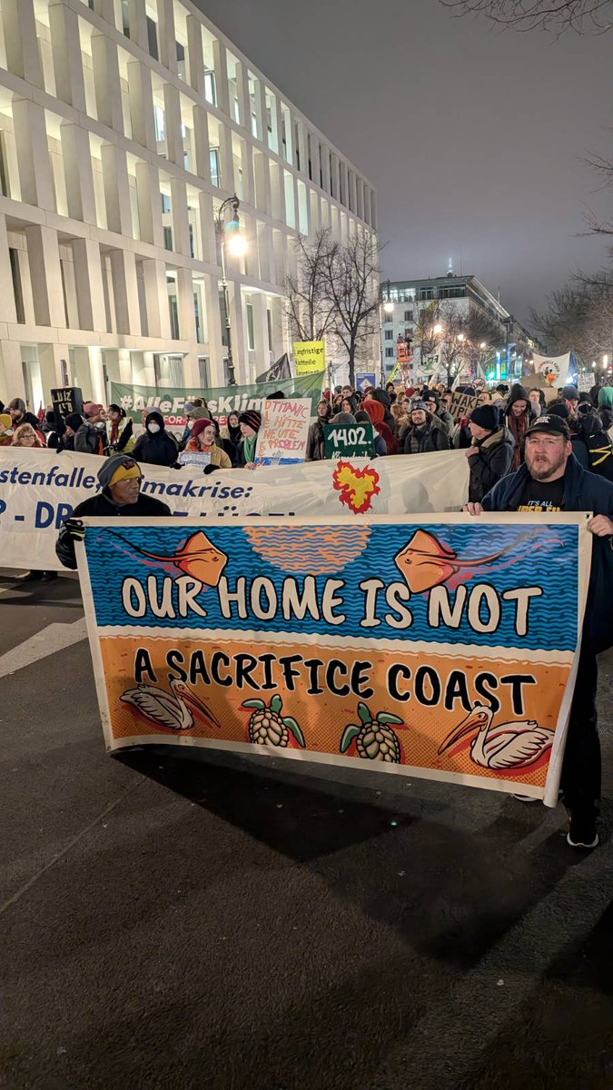 Activists, frontline organisers and civil society came together to protest against the banks and companies gathering in Hotel Adlon to make plans that further exacerbate the climate crisis and impact communities and biodiversity worldwide, with a demonstration on Tuesday evening.