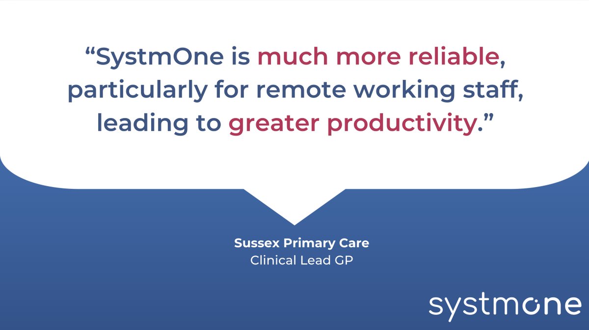 📣 Brilliant feedback shared by Sussex Primary Care about their practices who migrated to #SystmOne recently!