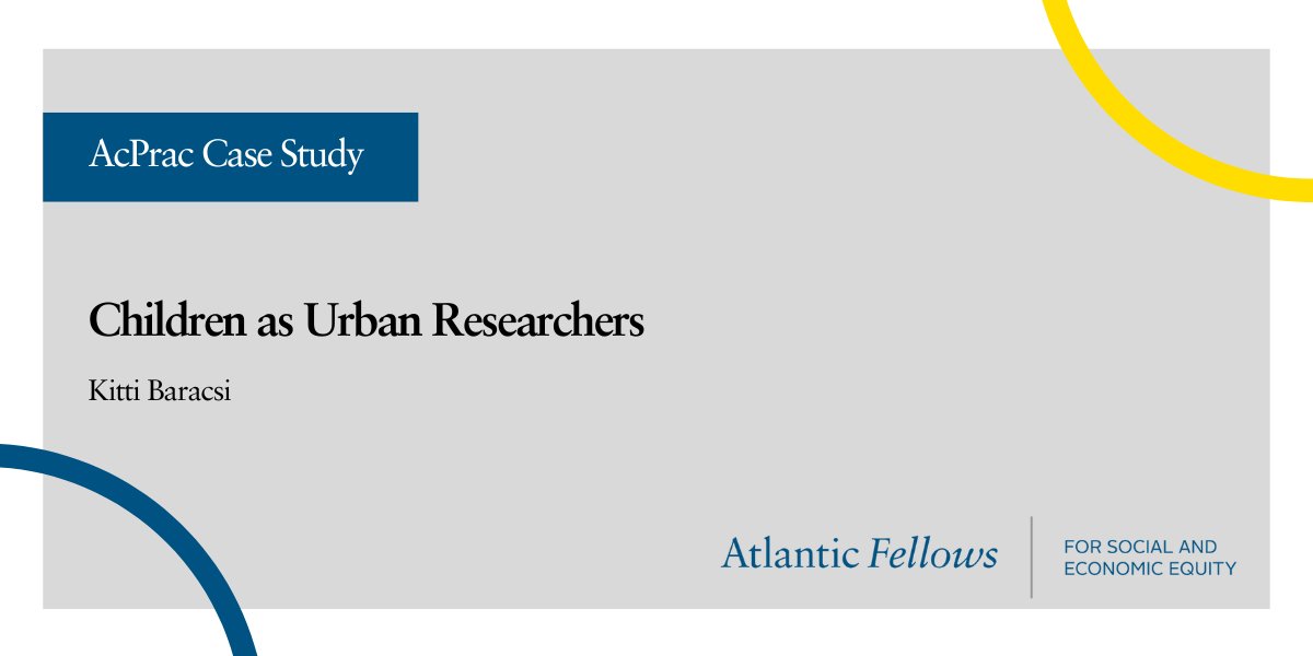 Atlantic Fellows for Social and Economic Equity (@afsee_lse) on Twitter photo Can children be urban researchers?🏙️
The next case study from our Academic-Practitioner Collaborations (AcPrac) project is written by AFSEE Fellow <a href="/BaracsiKitti/">Kitti Baracsi</a>.
📚: eprints.lse.ac.uk/126291/ Can children be urban researchers?🏙️
The next case study from our Academic-Practitioner Collaborations (AcPrac) project is written by AFSEE Fellow <a href="/BaracsiKitti/">Kitti Baracsi</a>.
📚: eprints.lse.ac.uk/126291/