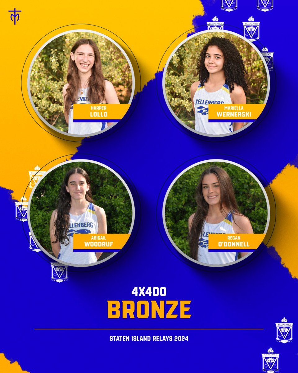 Congratulations to the team of Harper Lollo, Mariella Wernerski, Abby Woodruff, and Regan O'Donnell on taking home bronze medals in the 4x400 relay at the Staten Island Relays! <a href="/KbergAthletics/">Kellenberg Memorial Athletics</a>