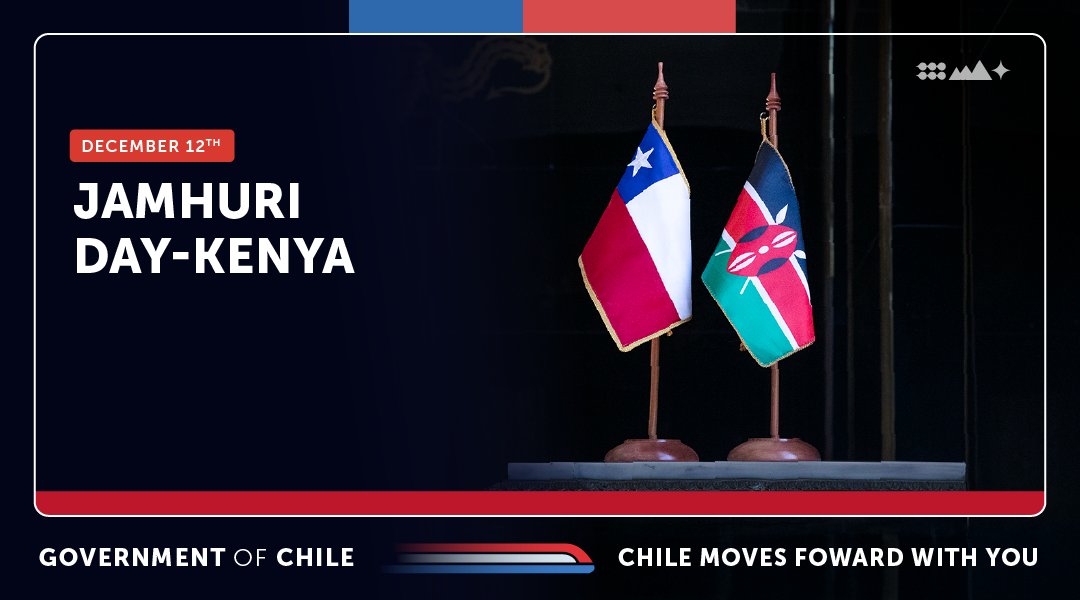 We send our greetings to the Republic of Kenya, today celebrating Jamhuri Day, in commemoration of its independence. 
Our countries share a significant bilateral relationship and, in that context, a new round of Political Consultations was held this year. 🇨🇱🤝 🇰🇪