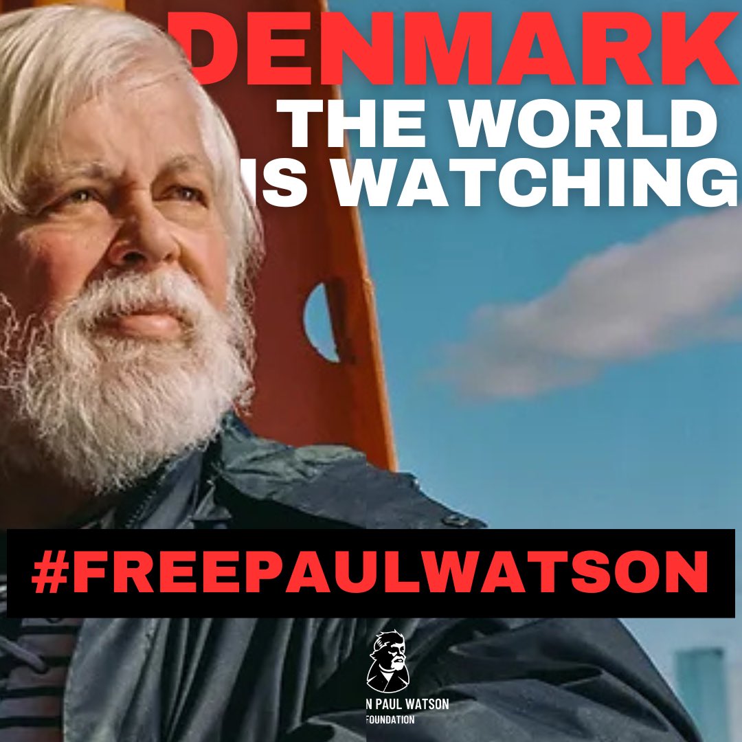 💔🚨 #FREEPAULWATSON DENMARK, THE WORLD IS WATCHING 🚨💔

In the coming days we expect a decision from the Danish Ministry of Justice, on Captain Paul Watson’s extradition. Denmark has always upheld human rights and we expect them to do the same for Paul. There is no way a just