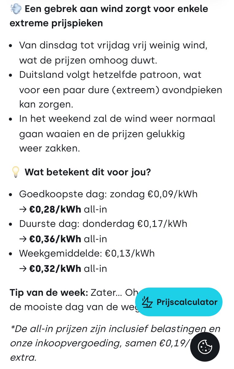 Even een tip voor alle mensen met een dynamisch energiecontract⚡️: tussen 17 en 18 uur even alle apparaten 🧺en kerstverlichting 🎄 uit. Houd moed, samen komen we hier doorheen 💪
#energie #besparen <a href="/tibber_nl/">Tibber Nederland</a>