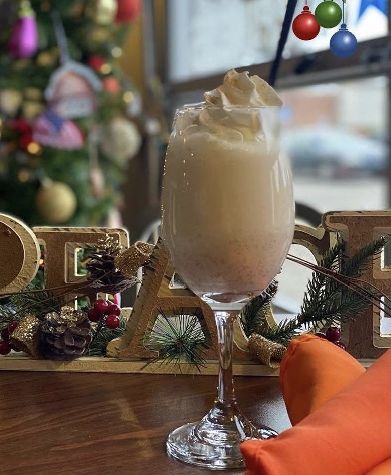 Crack’d Egg Nog 😋 Our Very Own Creamy Classic Homemade Egg Nog…it’s Delicious,Nourishing and Truly Joy-Inducing.🥰
BYOB 
We recommend a Brandy or Dark Rum