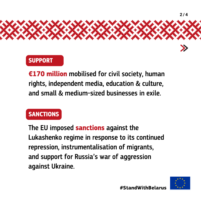 eu_enlargement_'s tweet photo. The 🇪🇺#EU’s solidarity with the people of #Belarus is unwavering 🤝

Today, the @EU_Commission adopted a new programme worth €30 million of support to civil society &amp; education with the people of Belarus.

More info ⤵️

#BelarusDays #StandWithBelarus