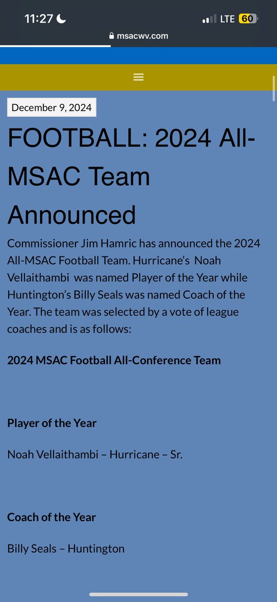 Noah Vellaithambi (@nvellaithambi) on Twitter photo Thankful to be named player of the year @RedskinStrength <a href="/RedskinsFTBL/">Hurricane High School Football</a>
<a href="/CoachDMays/">Coach Donnie Mays</a> <a href="/NolandZeb/">Zeb Noland</a> <a href="/ToledoQBs/">Robert Weiner</a> <a href="/CoachRyanNehlen/">Ryan Nehlen</a> <a href="/CoachDoege/">Seth Doege</a> <a href="/FBCoachQ/">Quinn Sanders</a> <a href="/Coach_Mayer/">JJ Mayer</a> Thankful to be named player of the year @RedskinStrength <a href="/RedskinsFTBL/">Hurricane High School Football</a>
<a href="/CoachDMays/">Coach Donnie Mays</a> <a href="/NolandZeb/">Zeb Noland</a> <a href="/ToledoQBs/">Robert Weiner</a> <a href="/CoachRyanNehlen/">Ryan Nehlen</a> <a href="/CoachDoege/">Seth Doege</a> <a href="/FBCoachQ/">Quinn Sanders</a> <a href="/Coach_Mayer/">JJ Mayer</a>