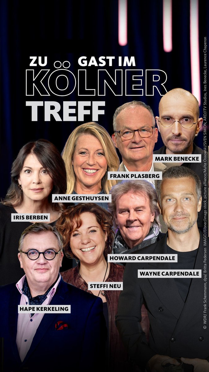 dieSusanLink's tweet photo. Freitag noch mal großes Lagerfeuer im letzten Kölner Treff des Jahres. 22 Uhr @WDR #hapekerkeling Howard und @WayneCarpendale #annegesthuysen #frankplasberg #markbenecke #irisberben @NeuSteffi #fraulinktalkt mit @MickyBeisenherz https://t.co/B0qdbm7wuy