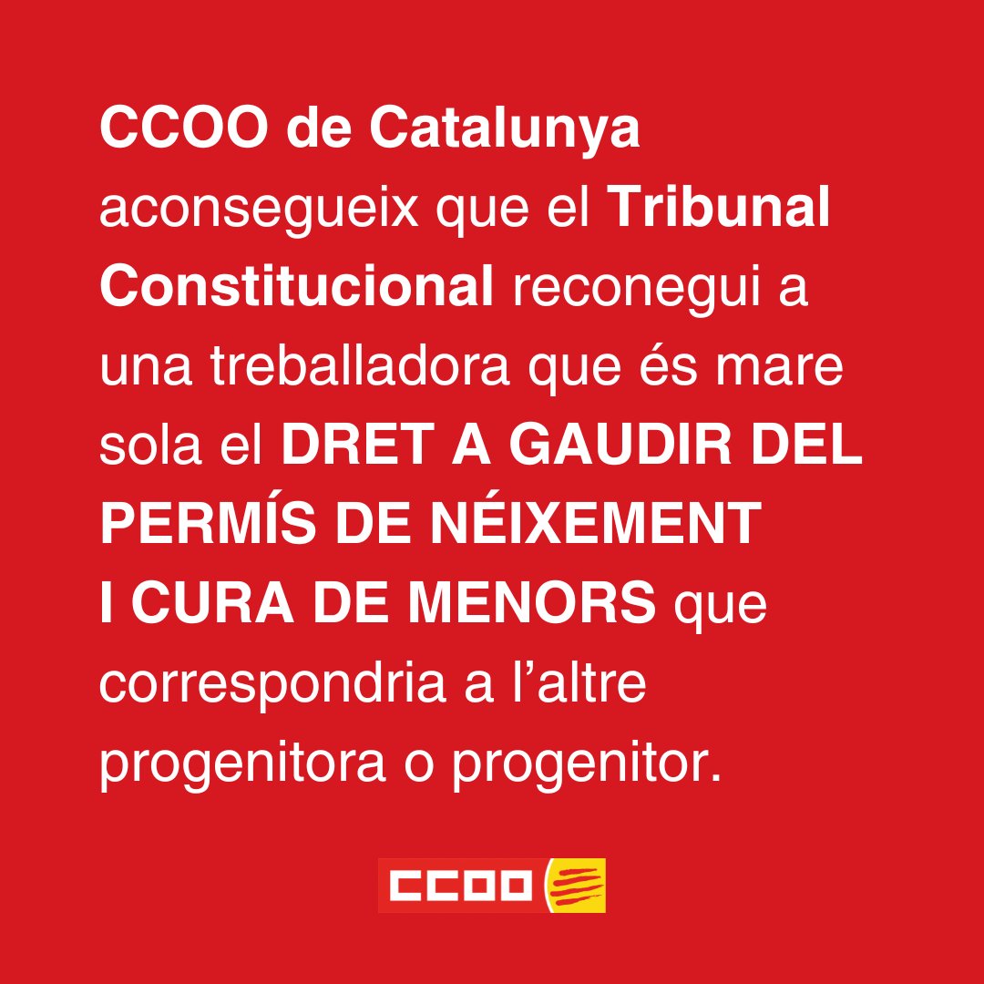 🔴La treballadora, juntament amb els serveis jurídics de CCOO de Catalunya, van plantejar un recurs davant el Tribunal Constitucional després que el Tribunal Superior de Justícia de Catalunya desestimés el recurs de suplicació prèviament presentat.