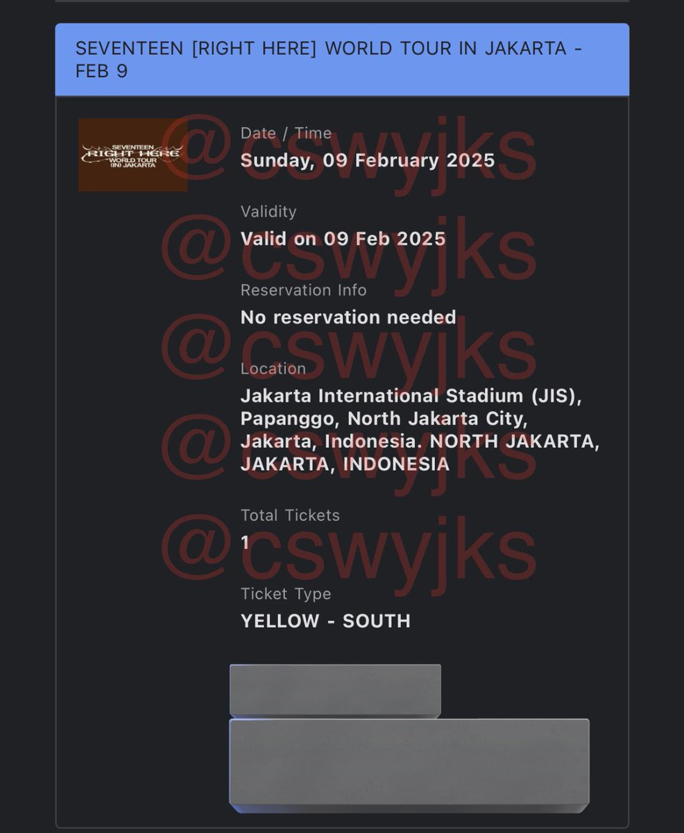 cswyjks's tweet image. ‼️ WTS ‼️

want to sell seventeen tour in jakarta day2
- bought with ts @/taetaewhale 
- 1x section yellow south 
- original price + ticket service 
- dm to buy

rts: i have final exam on 9 feb :(

#pasarseventeen #pasarSVT  #SEVENTEEN_RIGHT_HERE_IN_JAKARTA