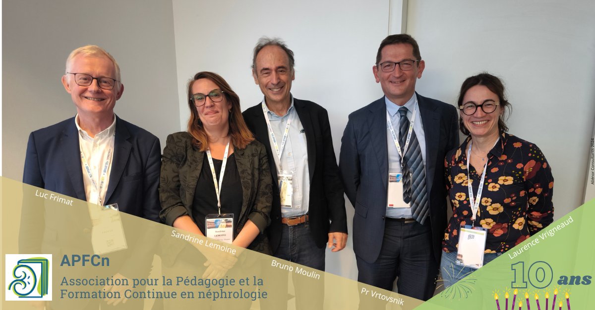 𝗟'𝗔𝗣𝗙𝗖𝗻 𝗳𝗲̂𝘁𝗲 𝘀𝗲𝘀 𝟭𝟬 𝗮𝗻𝘀 !
MERCI aux Pr Frimat et Moulin pour leur investissement sans faille dans le développement de la formation néphrologique continue. Le flambeau est repris sous l'œil bienveillant de notre président le Pr Vrtovsnik !
Sandrine &amp; Laurence